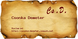 Csonka Demeter névjegykártya